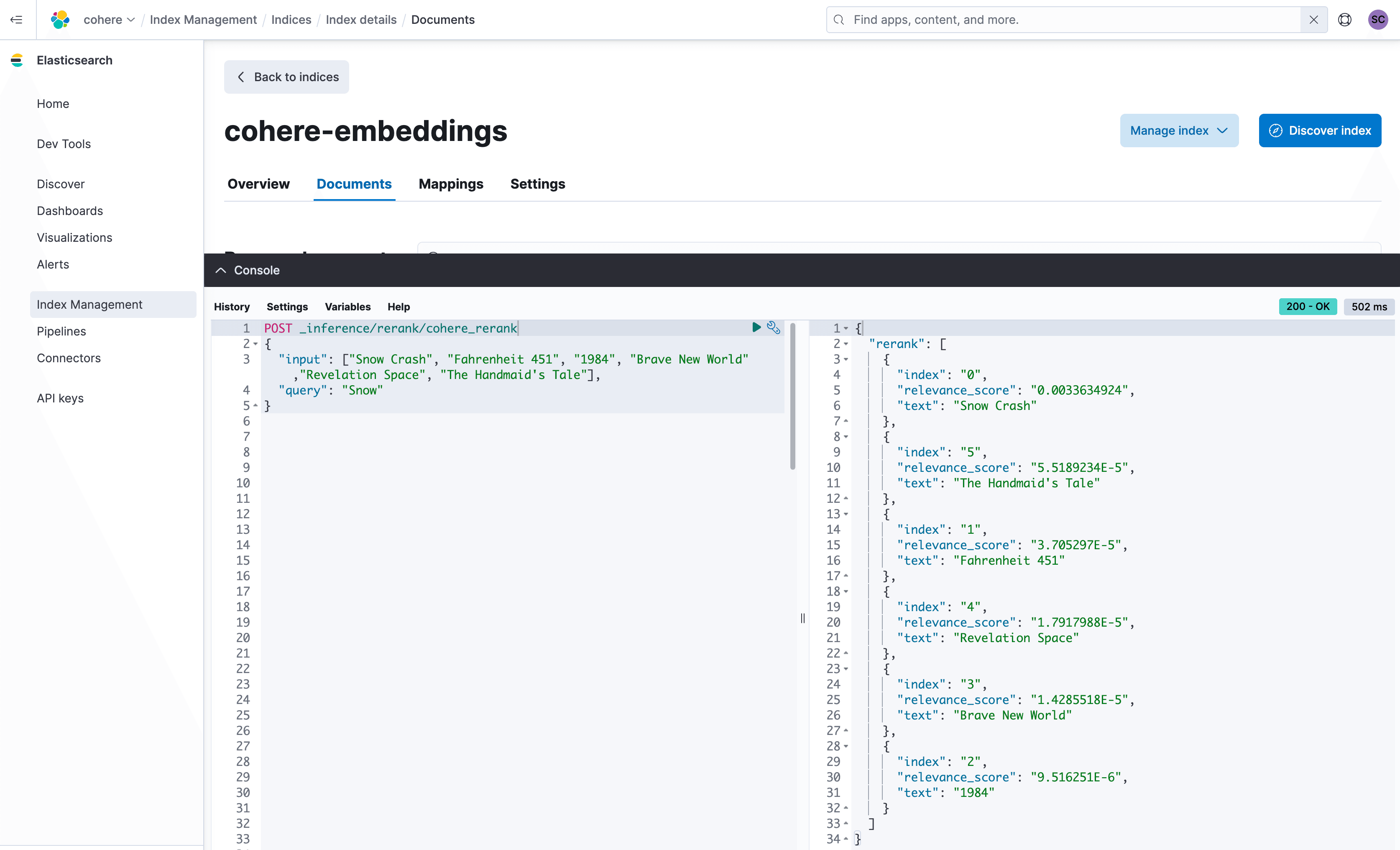 Kibana rerank